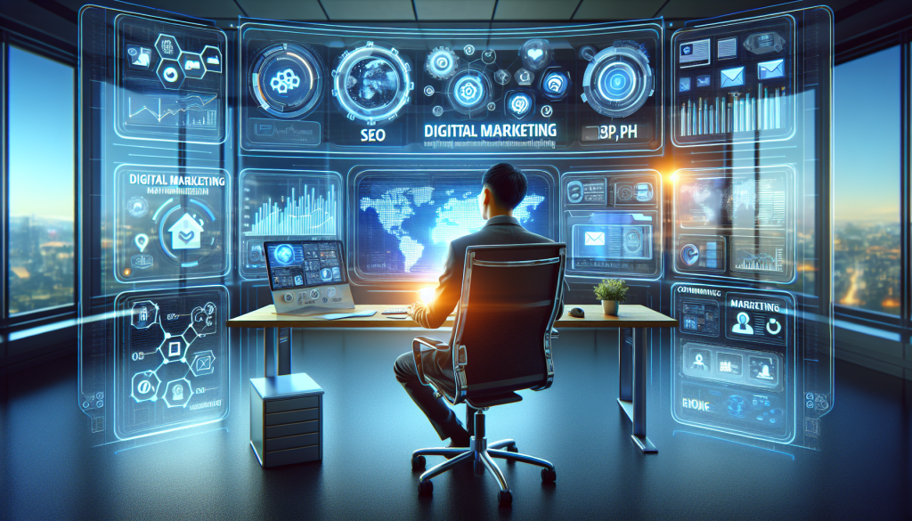 Digital marketing strategies and FAQs illustration.
