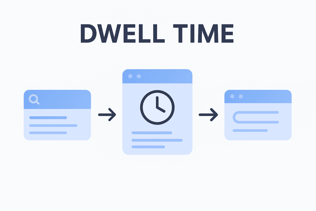 Infographic die uitlegt wat dwell time is