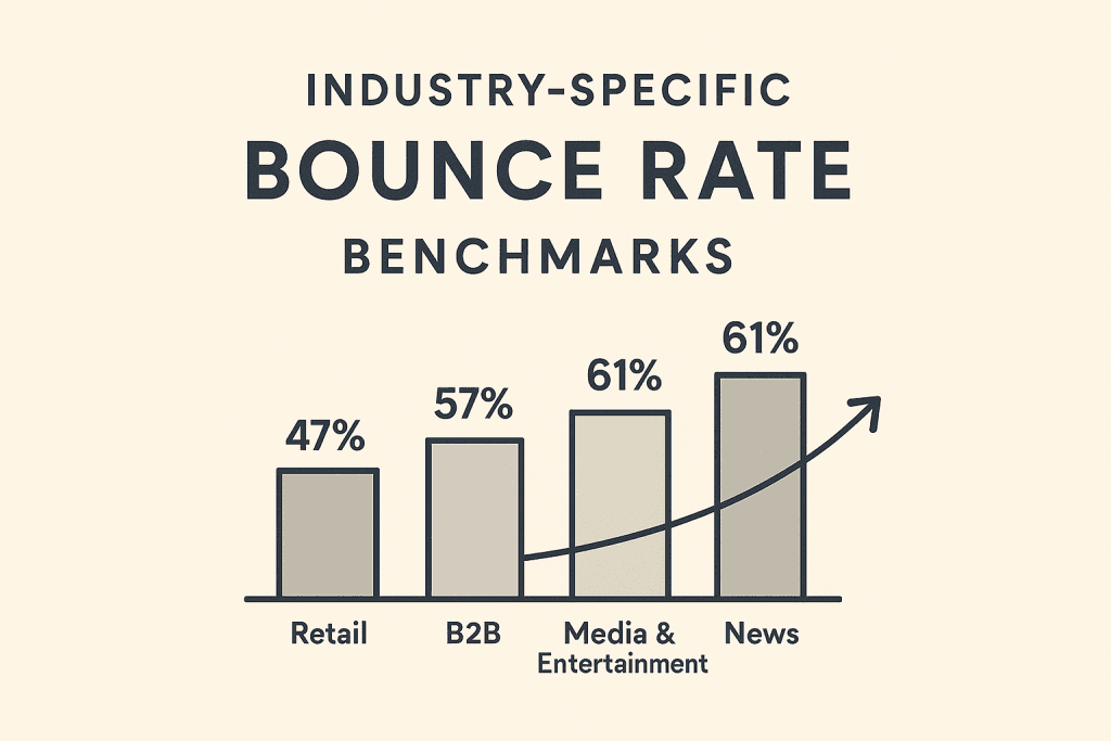 Infographic met gemiddelde bounce‑rates per branche