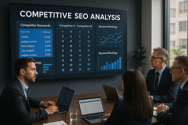SEO tijdlijn met stijgende resultaten in kleurrijke infographic